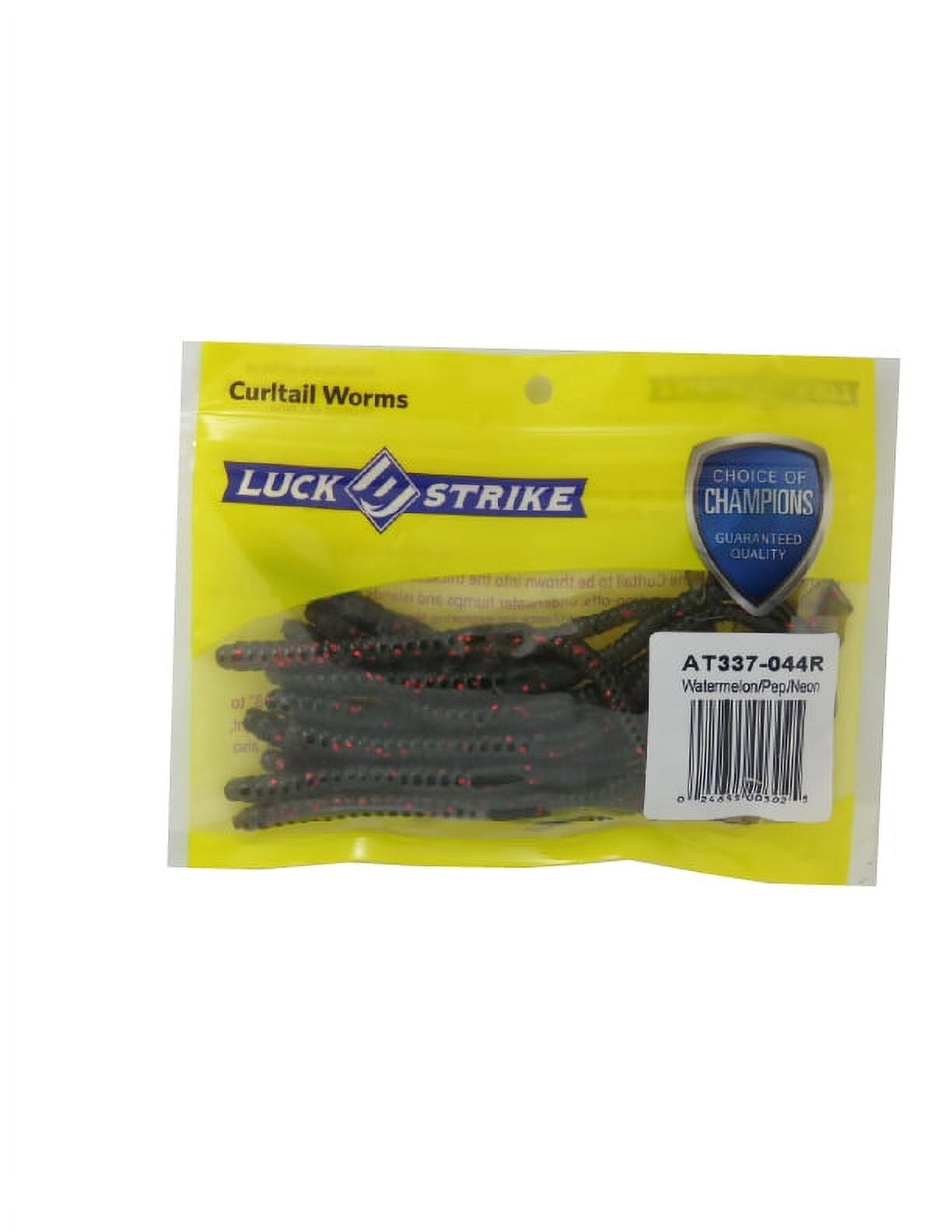 Luck-E-Strike, 6" Twirl Tail Worm, Watermelon Pumpkin, Plastic Worms