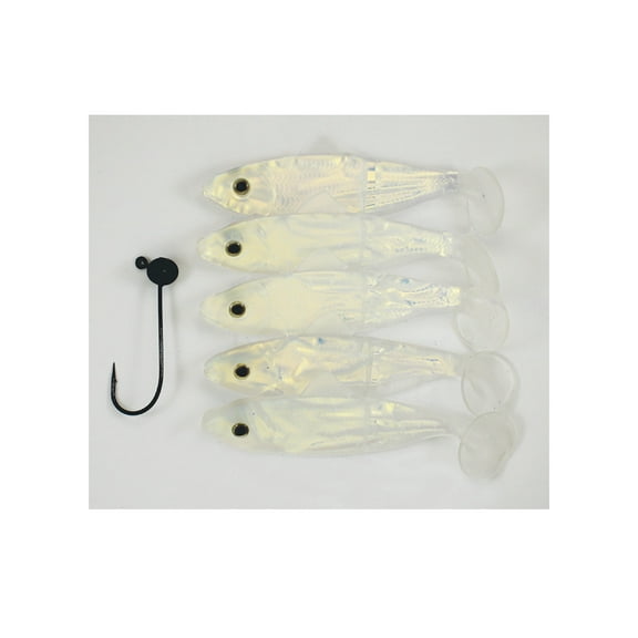 Luck E Strike 7 in Plastic, Lead Shad Swimbaits for Bass, 6 Count