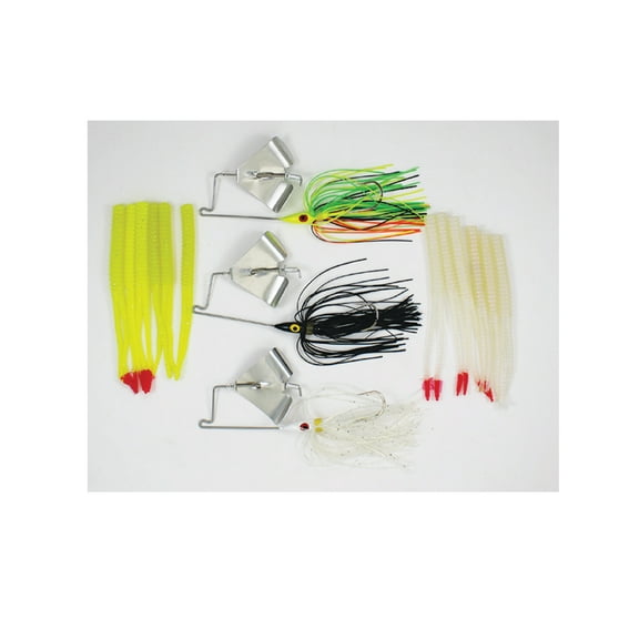 Luck E Strike Buzz Bait Kit, 1/4 oz, 15 Piece, Assorted Colors