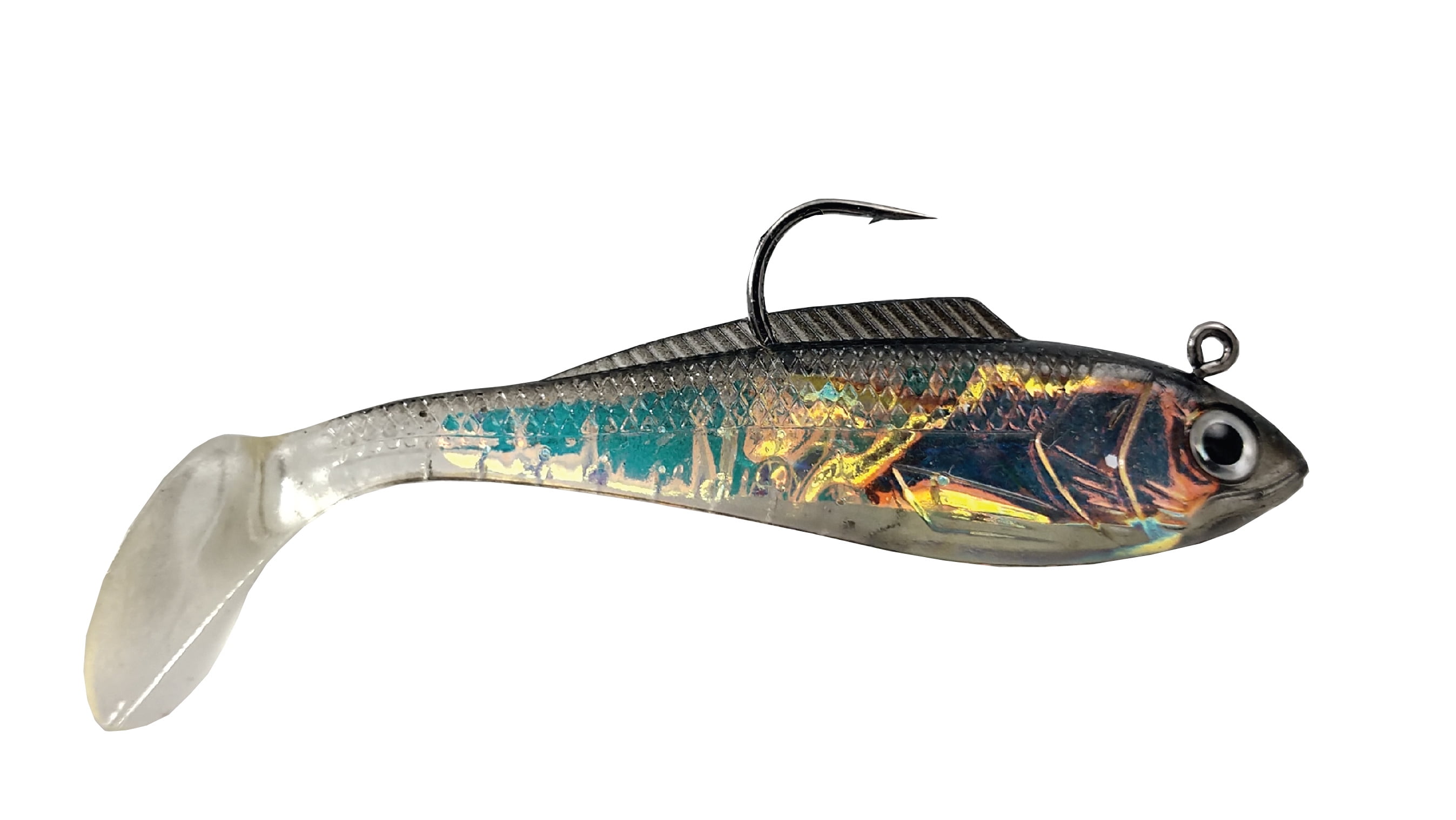 Luck E Strike Mirror Image Shad, 3" Black, 2 Pack