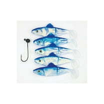 Luck-E-Strike 7" Plastic and Lead Shad Fishing Lures for Bass, 6 Pack