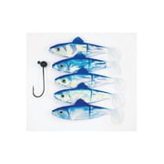 Luck-E-Strike 7" Plastic and Lead Shad Fishing Lures for Bass, 6 Pack