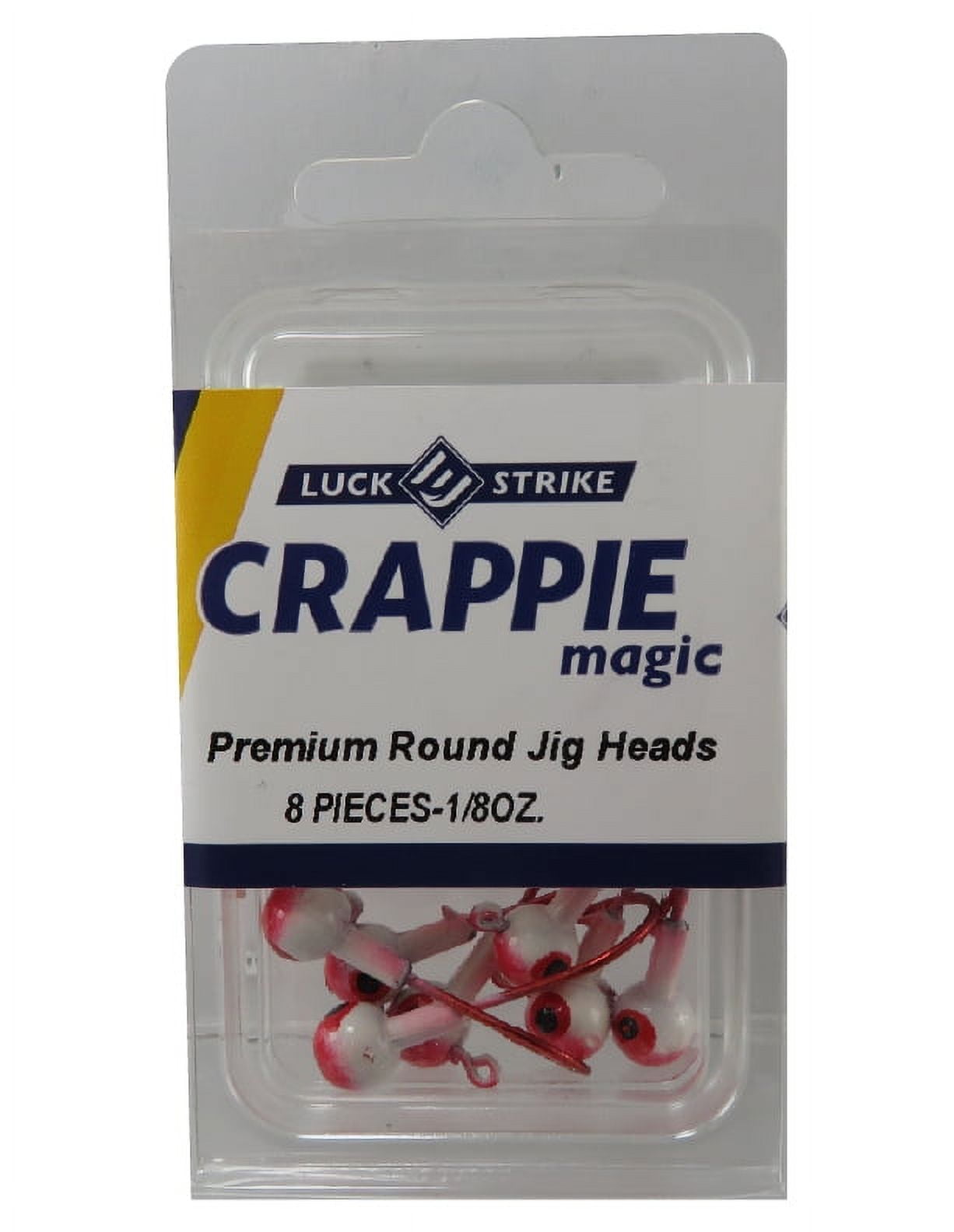 15 Pack 1/32 Oz Crappie Fishing Jigs With Red Sickle Hooks – Round Head Jigs For Panfish, Bluegill, Perch