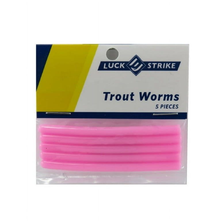 Luck-E-Strike, Trout Worms, Bubble Gum, Trout, Freshwater, 5 Count, Soft  Baits 