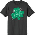 thumbnail image 1 of Luck Four-Leaf Clover Adult Short Sleeve Tee for St. Patrick's Day-XS-Charcoal, 1 of 3