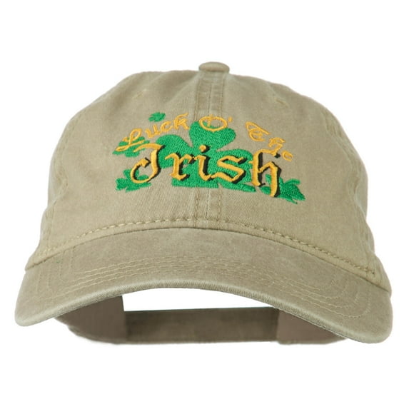 Luck O' the Irish Embroidered Pigment Dyed Cap - Khaki OSFM