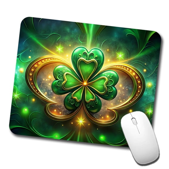 Luck Of The Irish Clover Design Mouse Pad Low Profile Gaming Mat