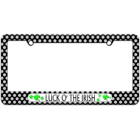 Luck Of The Irish, Four Leaf Clover License Plate Tag Frame, Multiple Colors