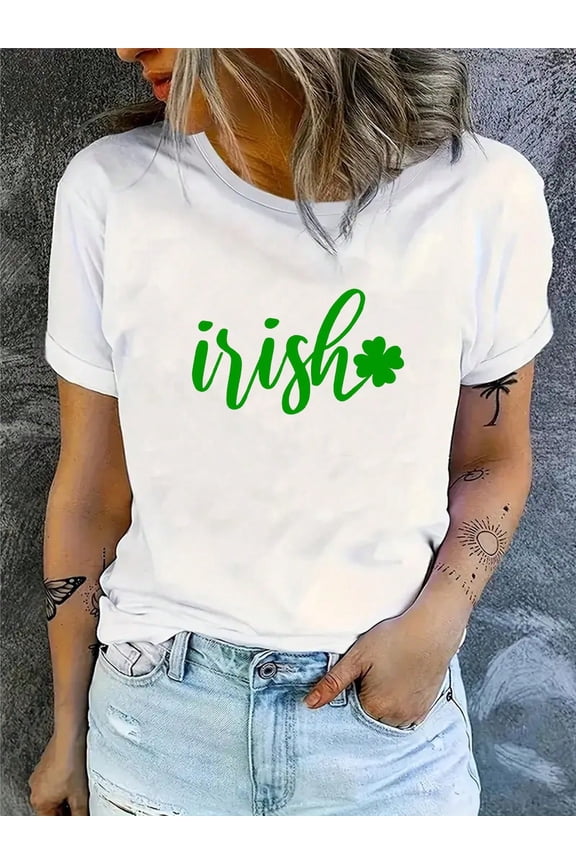 Luck Of The Irish, St Patty's Day Shirt,Cotton Soft Breathable Comfort-Fit Crew Neck Tee , Patrick Day Gift For Womens