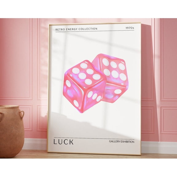 Luck Preppy Retro Energy Print, Modern Gradient Art, Holographic Dorm Decor, Aesthetic Room Decor, Wall Art Wall Art, Modern Wall Decor, 16x24 UNFRAMED