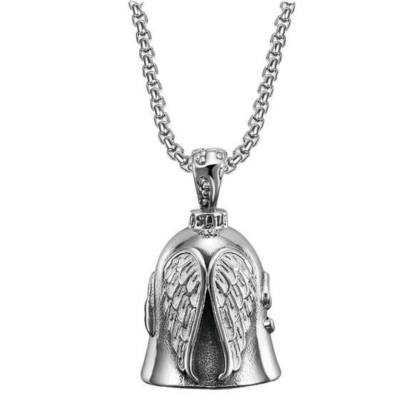 Luck Riding Bell Motorcycle Guardian Angel Wings Lucky Exorcist Bell Keychain Good Luck Talisman Keyring