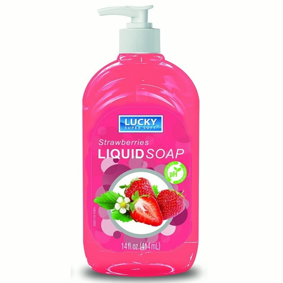Luck Super Soft Clear Liquid Soap, Strawberries, 14 Oz