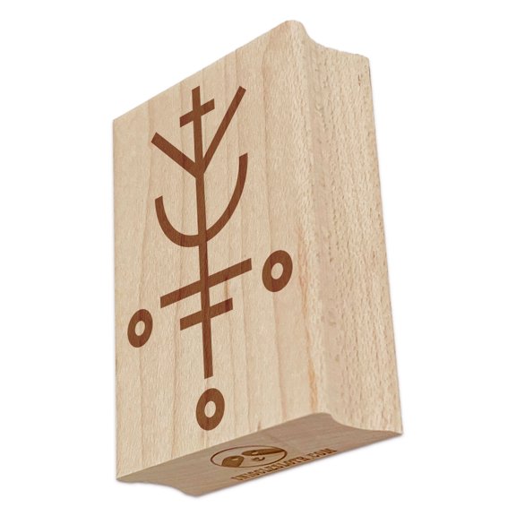 Luck Will Follow Me Viking Symbol Rune Rectangle Rubber Stamp Stamping Scrapbooking Crafting - Large 2.5in