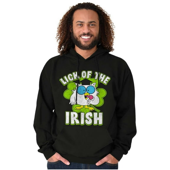 Luck of the Irish Clover Tootsie Owl Unisex Plus Size Hoodie Brisco Brands 3X