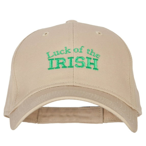 Luck of the Irish Embroidered Solid Cotton Low Profile Cap - Khaki OSFM