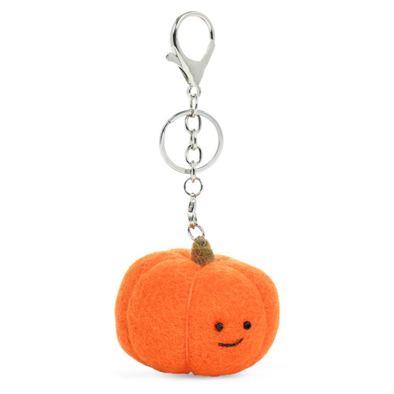 LuckGift Handmade Wool Felt Pumpkin Keychain, Cute Bag Charm Halloween Gift