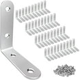 thumbnail image 1 of LuckIn 40 Pack Corner Brace 2" x 2", Heavy Duty L Brackets for Shelves and Wood, Stainless Steel Right Angle Bracket with Screws, 50mm x 50mm C8, 1 of 7