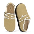 thumbnail image 1 of LuckLilac Women Mule Slipper Lace Trim Suede Flat Shoes for Indoor Outdoor, 1 of 5