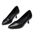 thumbnail image 1 of LuckLilac Women's Pumps 2.1inch Shoes Slip-Resistant Dress Shoes, Low Kitten Heel, Pointy Toe, Jet Black,8M, 1 of 5