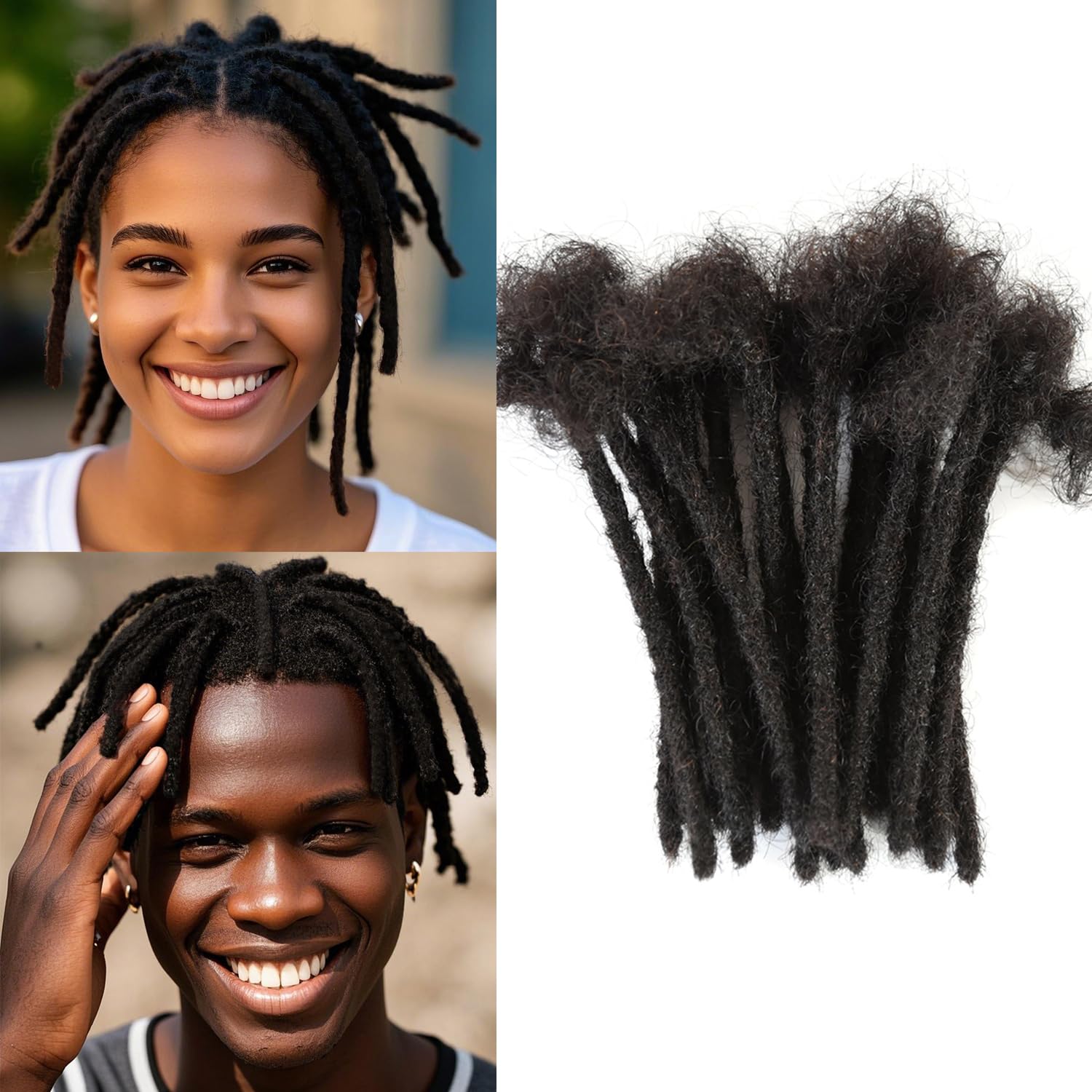 LuckLoop Human Hair Dreadlock Extensions Full Handmade Dreads ...