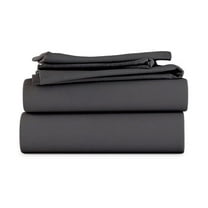 LuckShree King Size 4-PC Sheet Set - 1000-TC Giza Cotton 10" Deep Pockets - Dark Grey Color