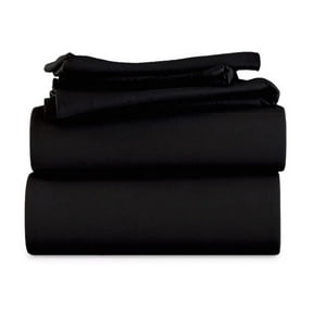 LuckShree King Size 4-PC Sheet Set - 1000-TC Giza Cotton 28" Extra Deep Pockets - Black Color