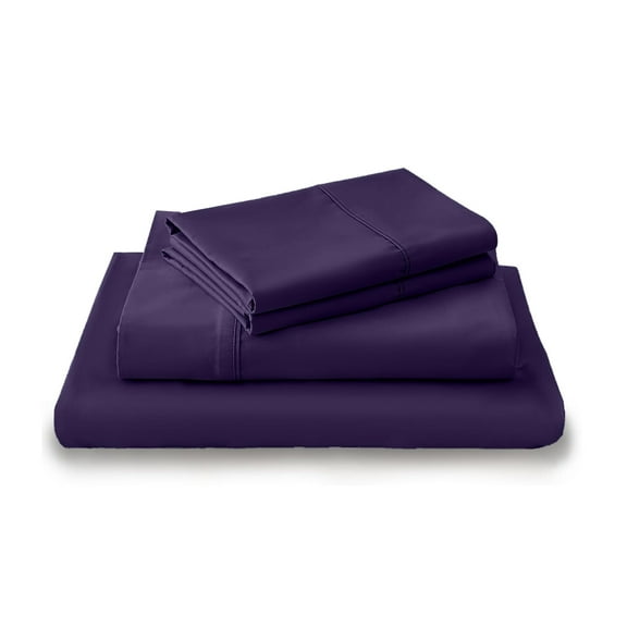 LuckShree King Size 4-PC Sheet Set - 800-TC Giza Cotton 12" Deep Pockets - Plum Color