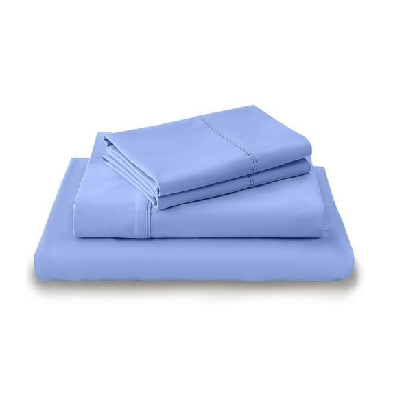 LuckShree King Size 4-PC Sheet Set - 800-TC Giza Cotton 24" Extra Deep Pockets - Light Blue Color