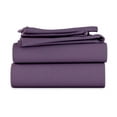 thumbnail image 1 of LuckShree Short Queen Size 4-PC Sheet Set - 1000-TC Giza Cotton 12" Deep Pockets - Plum Color, 1 of 7