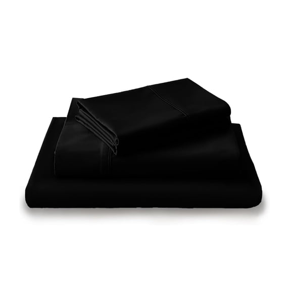 LuckShree Short Queen Size 4-PC Sheet Set - 800-TC Giza Cotton 10" Deep Pockets - Black Color