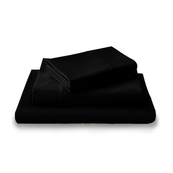 LuckShree Split Head California King Size 4-PC Sheet Set 34" Split Top - 800-TC Giza Cotton 10" Deep Pockets - Black Color