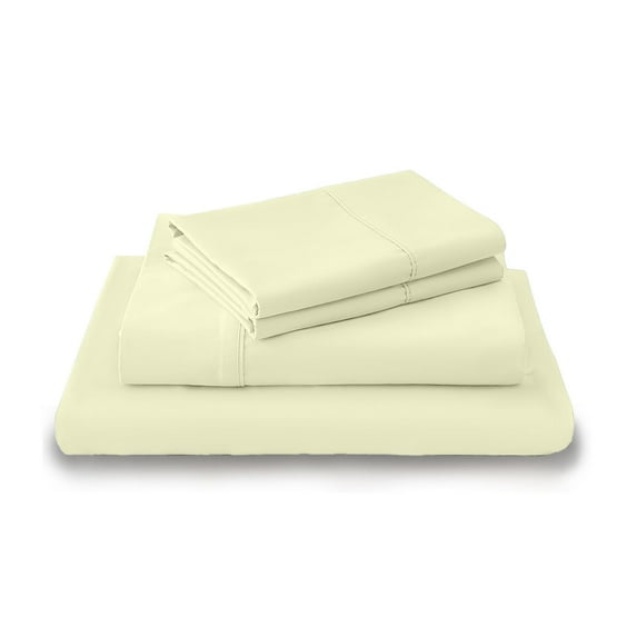 LuckShree Split Head California King Size 4-PC Sheet Set 34" Split Top - 800-TC Giza Cotton 28" Extra Deep Pockets - Ivory Color