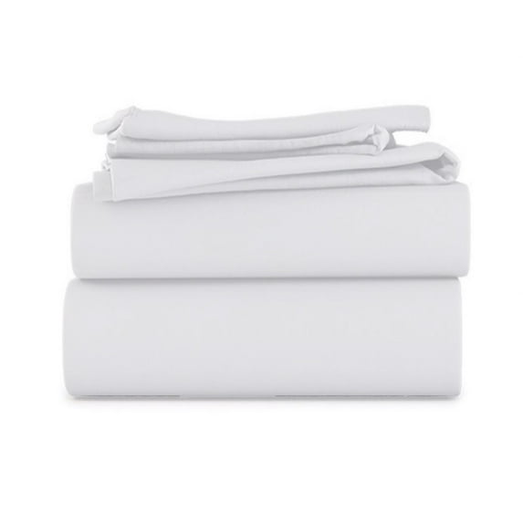 LuckShree Twin Size 4-PC Sheet Set - 1000-TC Giza Cotton 20" Extra Deep Pockets - White Color