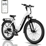 Luckeep X2[Torque Sensor]Electric Bike for Adults 1200W Peak, 28MPH 80Miles,48V 20AH Battery, 26''Step-Thru City Commuter Ebikes with 8-Speed/Front Suspension,& UL 2849 Mountain Electric Bicycle
