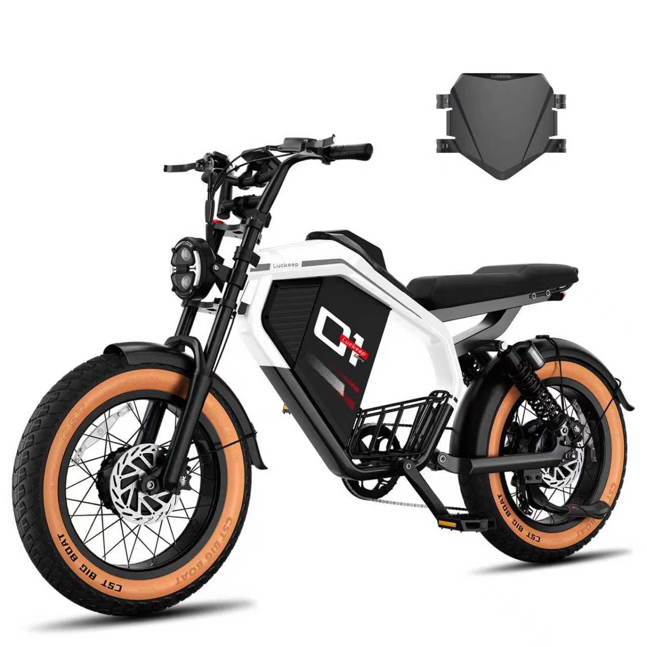 Luckeep M5 Ultra Electric Bike for Adults/Teen, 3000W Peak Dual Motor, 52V 40Ah Dual Battery,160 Miles 32MPH,20"Fat Tire Electric Dirt bike,Electric Motorcycle for Mountains,Sand,Road