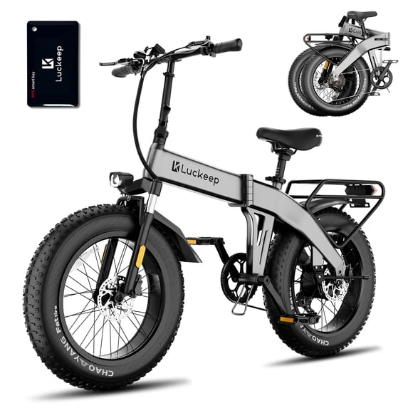 Luckeep X1 Lite Foldable Electric Bike for Adults 1500W Peak Motor,720WH Removable Battery,28MPH 60 Miles Long Range,20"*4" Fat Tire All-Terrain E-bike with Front Suspension,Mountain Electric Bicycle