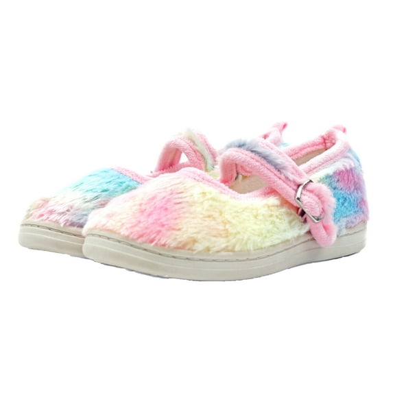 Luckers Girls' Fancy Fuzzy Fur MJ Outdoor Pastel Slipper Boots