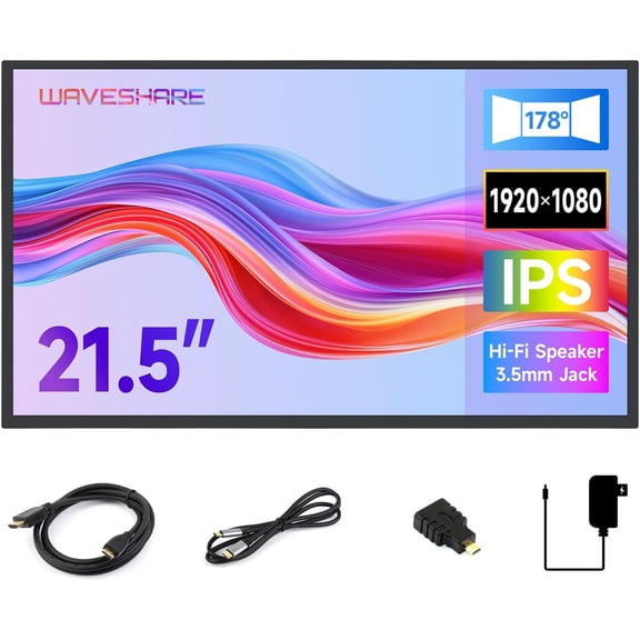 Luckfox 21.5inch Portable Monitor with Stand, Compatible with OS/Ubuntu/Kali/WIN10 loT, 1920 1080, 120Hz, 178 Viewing Angle, IPS Screen, No Touch