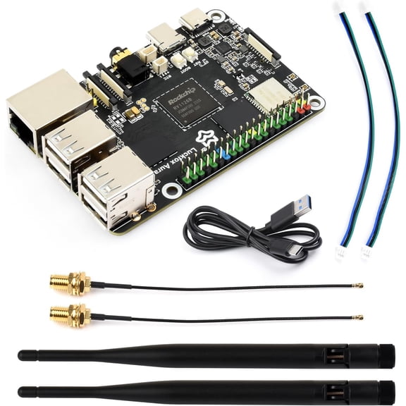 Luckfox Aura High-Performance Linux Development Board, Rockchip RV1126B Quad-Core 1.6GHz Processor, 3 Tops Computing Power, 4K Encoding and Decoding, 2GB RAM, 64GB eMMC Flash