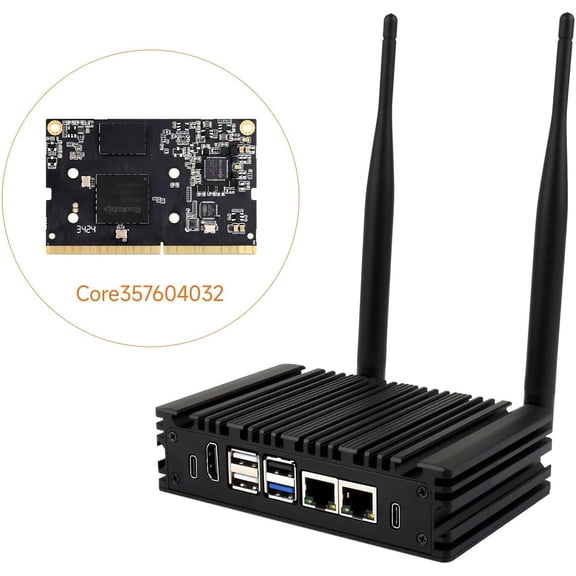 Luckfox Core3576 Edge Computing Development Board, Rockchip RK3576 Octa-Core 2.2GHz Processor, Features A Big.Little Architecture, 4GB RAM, 32GB eMMC Flash, Case Included