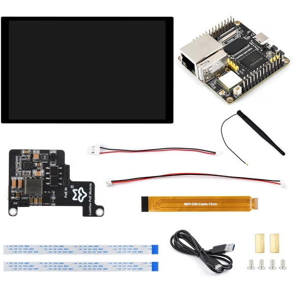 Luckfox Lyra Ultra RK3506B Linux Micro Dev Board, with 8GB eMMC, Triple-core ARM Cortex-A7 & ARM Cortex-M0 Processors, with Wireless, 10.1inch DSI LCD and PoE Module