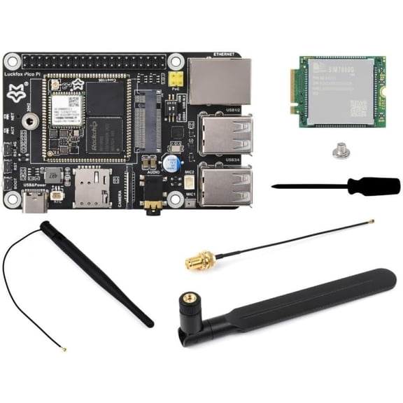 Luckfox Pico Pi Linux Micro Development Board with 8GB eMMC Core1106 IoT Microcontroller Supports Wi-Fi 6 Bluetooth 5.2 4G LTE for DIY Maker Electronics Kit SKU-30687