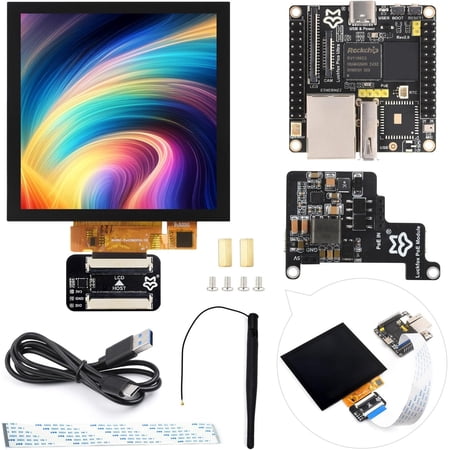 Luckfox Pico Ultra RV1106 Linux Micro Development Board, Integrates ARM Cortex-A7/RISC-V MCU/NPU/ISP Processors, Comes with Wireless, PoE Module and 4inch IPS Touch Display 720x720 Pixels