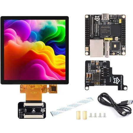 Luckfox Pico Ultra RV1106 Linux Micro Development Board, Integrates ARM Cortex-A7/RISC-V MCU/NPU/ISP Processors, Without Wireless, Comes with PoE Module and 4inch Display 480x480 Pixels