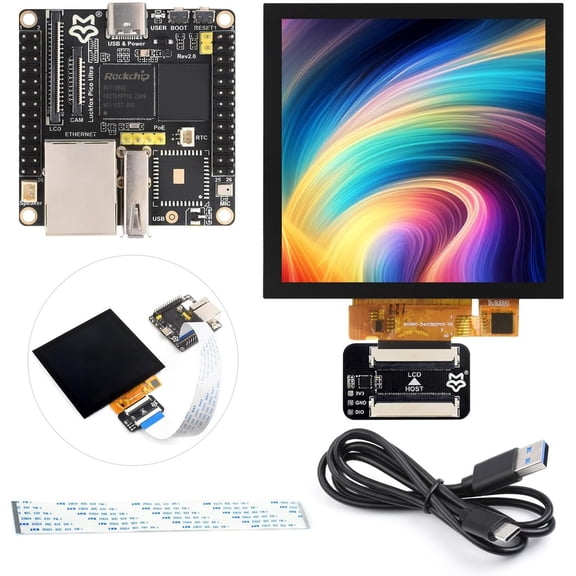 Luckfox Pico Ultra RV1106 Linux Micro Development Board, Integrates ARM Cortex-A7/RISC-V MCU/NPU/ISP Processors, Without Wireless, Includes a 720X720 4inch Touch Display