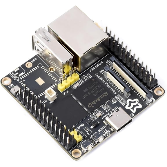 Luckfox Pico Ultra RV1106 Linux Micro Development Board, Integrates ARM Cortex-A7/RISC-V MCU/NPU/ISP Processors, Without Wireless, Includes PoE Module