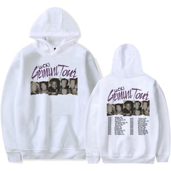 Lucki Gemini Tour 2024 Merch Hoodie Pockets Drawstring Unisex Hooded Sweatshirt Fashion Clothing