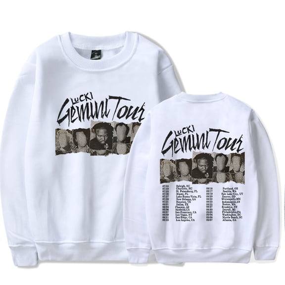 Lucki Gemini Tour Merch crew neck sweatshirt  Popular Graphics Unisex Trendy Casual Streetwear
