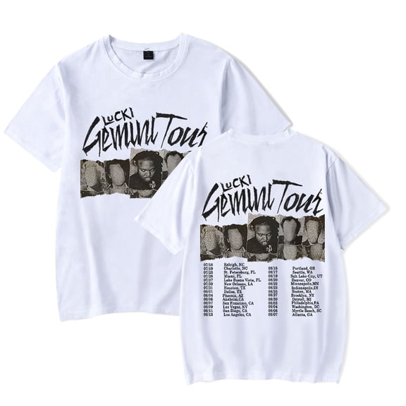 Lucki Gemini Tour T-shirts Merch Women Men Clothes Trend Casual Short Sleeve Top