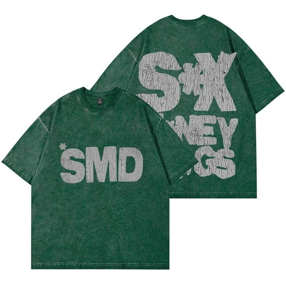 Lucki SMD Logo 2025 Tour Merch Unisex Cotton Short Sleeve Wash T-Shirts - Streetwear Top